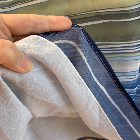 Alfred Dunner Striped Top with Blue Lace Accent - Picture 8 of 9